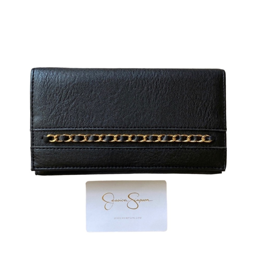 Jessica Simpson Black Wallet Vegan Leather no tags used a few times